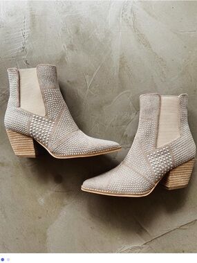 CCOCCI Beige Studded Chelsea Booties